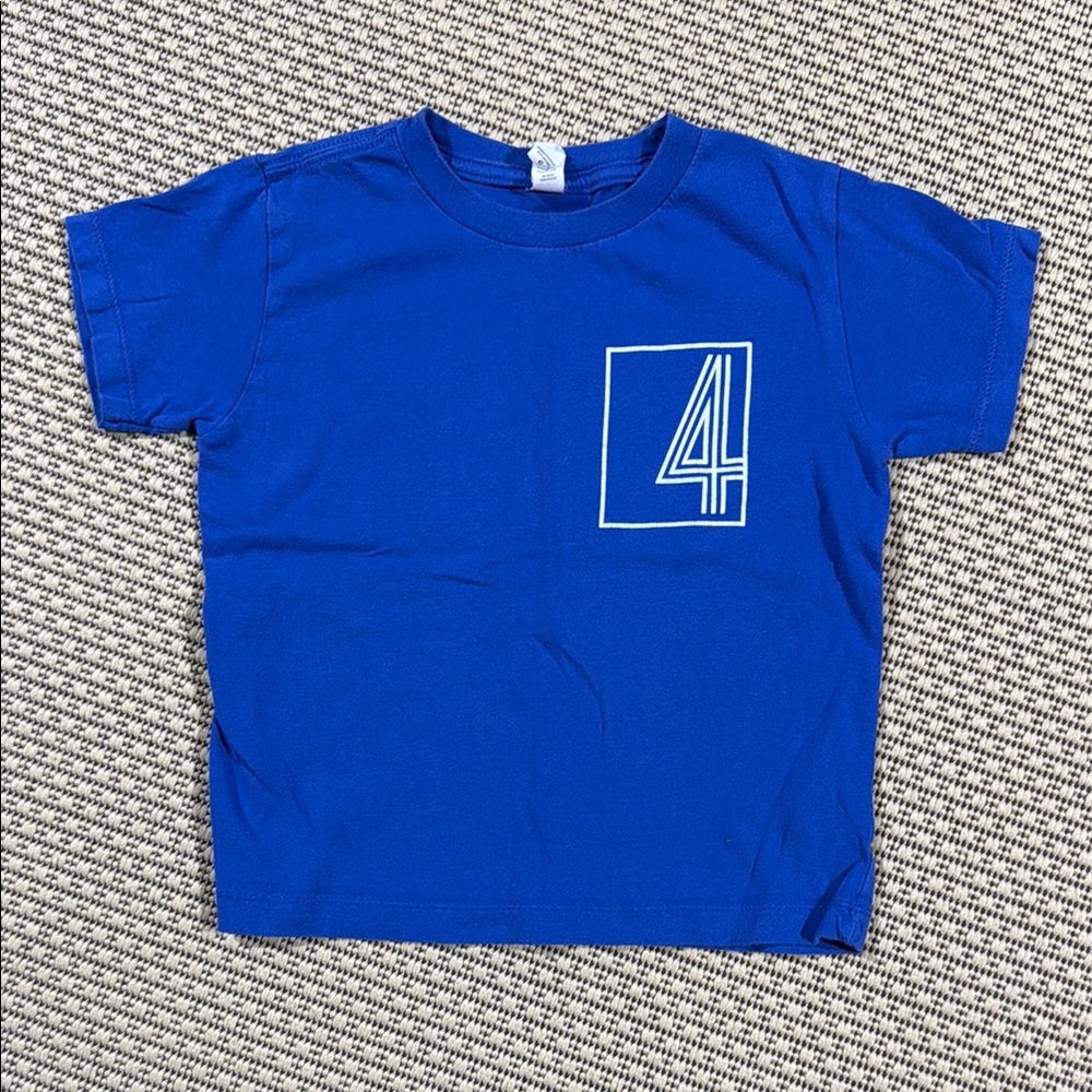 Blue Kids T-Shirt with Number Print